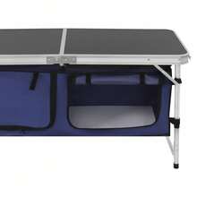 Outdoor Folding Camping Table Black Folding Camping Table With Adjustable Legs - Blue-black - View 9