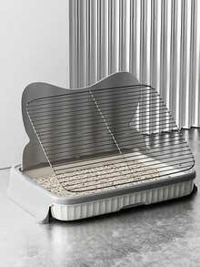 1pc Indoor Dog Toilet With Splash Guard, Removable Mesh Tray And Urine Pad Holder, Easy To Clean Pet Training Pad, Suitable For Small/Medium Dogs, Comes With Dog Scoop - Multicolor - View 4