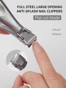 Cortador de Unhas Premium de Aço Inoxidável Baoshiman, Lâmina Afiada de Mandíbula Larga, Cortador de Unhas Anti-Respingos e à Prova de Respingos, Ferramentas Profissionais de Manicure - Multicolorido - Visão 9