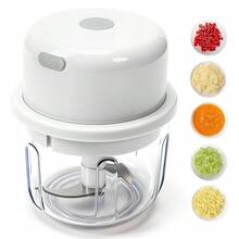 電動迷你食物切碎機-小型便攜式廚房電器,無線電動大蒜切碎機與迷你食物處理機,便攜式迷你食物處理機,可充電蔬菜攪拌機(輕量化設計,適用於堅果、辣椒、洋蔥)塑膠材質,蔬菜切碎攪拌機 - 彩色 - 查看 13