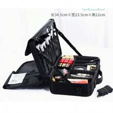 Large Capacity Professional Makeup Case, Can Be Hung On Luggage, Multifunctional One Shoulder/Backpack Style Makeup Artist Cosmetic Storage Box, Beauty And Nail Care Storage Box - Black - View 9
