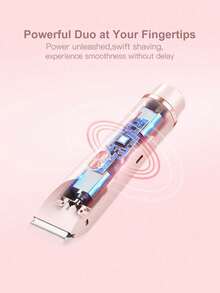 2-In-1 Dual Head Electric Shaver For Women, Soft Touch, Waterproof Design, Wet & Dry Use, Travel Essential, USB Rechargeable, Portable, Suitable For Bikini Line, Underarms, Legs And Body Hair Removal - Multicolor - View 7
