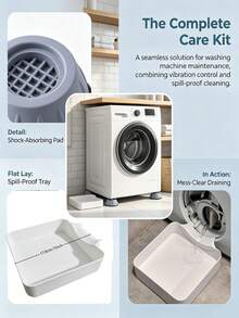 1pc Heavy Duty G-Shaped Washing Machine Drain Pan, Upgraded Large Capacity Washing Machine Dehydration Tray, Multi-Functional Washing Machine Drain Accessory, Washing Machine Outlet Cleaner And Organizer, Suitable For Washing Machine Outlet Water Storage, Bathroom Accessory, Home And Travel Essential, Decorative Storage, Halloween, Housewarming Gift - Multiple Styles - View 8