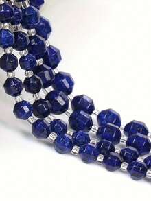  1 Strand 6/8/10mm Natural Lapis Lazuli Round Rondelle Cylinder Faceted Loose Spacer Stone Bead For Jewelry Making DIY Bracelets Accessories - Multicolor - View 5