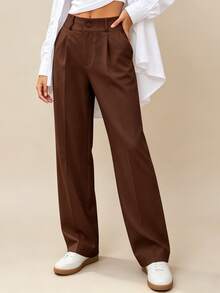 MODA MO, REF: 505 Women's Dress Pants, High Waist, Casual, Sophisticated, Elegant, Modern, Casual, Blogger, Striped, Refined Look, Comfortable, Summer  3.3. - 鏽棕色 - 查看 1