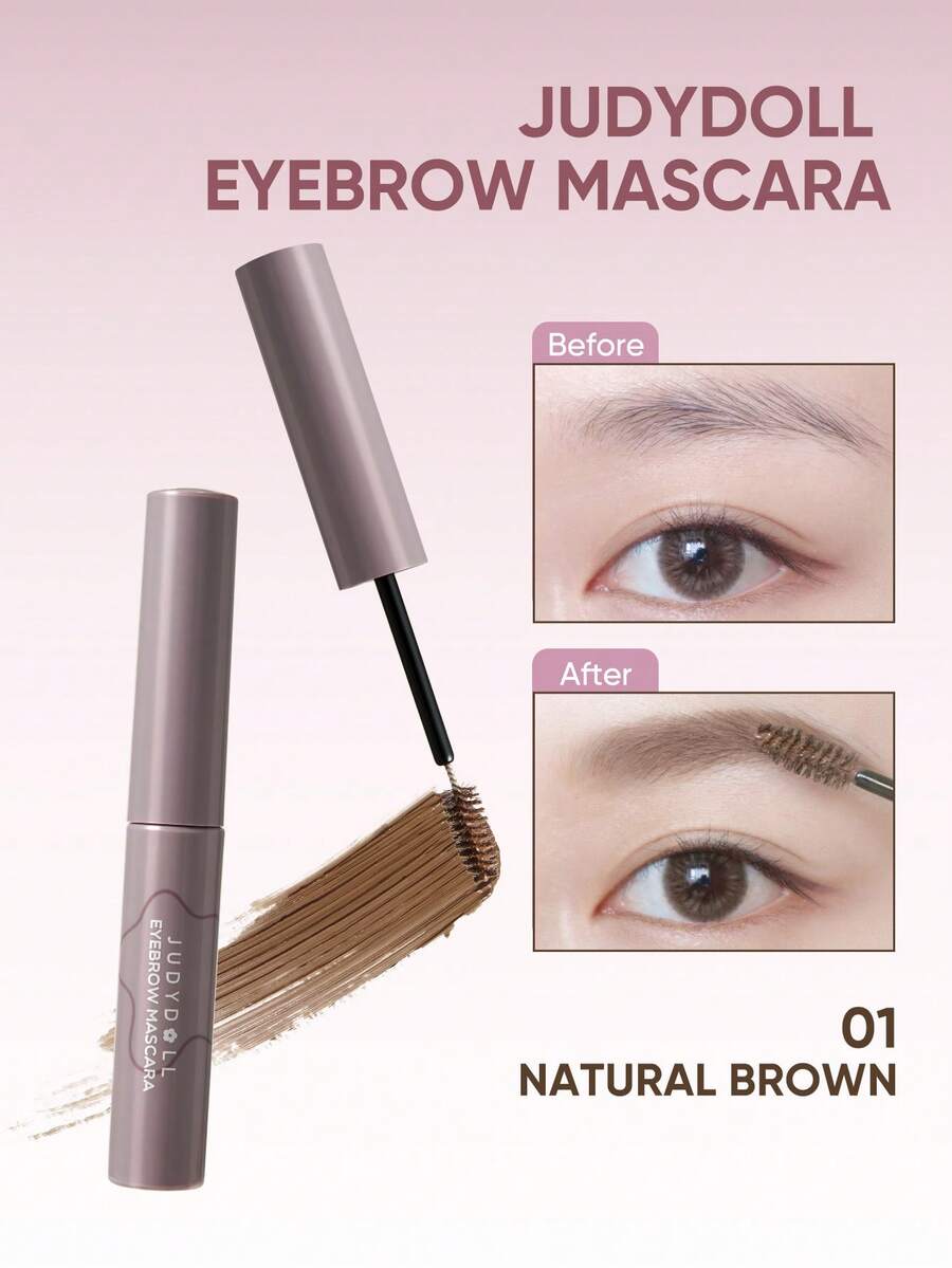 JUDYDOLL Gel para dar forma a las cejas, natural y de larga duración, resistente al agua y a las manchas, disponible en múltiples colores, apto para uso personal, regalo, principiantes, citas, fiestas, bodas y talla grande - #01 MARRÓN NATURAL - Ver 1