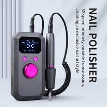 LEVIATECH 一套电动指甲抛光机，便携式USB充电指甲护理抛光器，指甲塑形工具，35档速度，11个砂纸头，适用于亚克力和凝胶指甲，专业美甲套装，精美礼品 - 彩色 - 查看 16