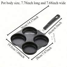 4-Cup Cast Iron Non-Stick Pan Multi-Burner Omelette Pancake Burger Cooker Heat-Resistant Handle Suitable For Gas And Electric St - View 4