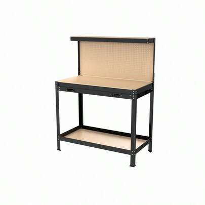 [Free Shipping] 63" Tools Cabinet Working Tables Workbench Tool Storage Workshop Table With Drawers And Pegboard-XY27749