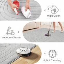 Sour Lemon Rugs Living Room Extra Large 200x300cm,3D Semicircular Pattern Area Rugs For Bedroom, Modern Annualrings Area Rugs,Machine Washable Carpet Anti Slip Short Pile Rug,Best For Dorms, Bedroom, Living Room - Light Grey - View 3