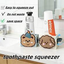 Exprimidor Manual de Pasta Dental con Diseño de Dibujos Animados, Soporte Giratorio para Baño con Clip, Dispensador de Limpiador - como se muestra - Ver 4
