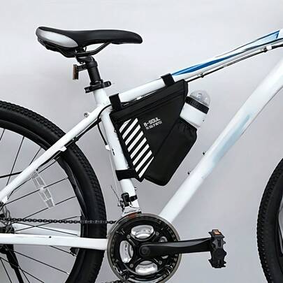 Bolsa triangular para botella de agua de bicicleta, bolsa de cuadro de liberación rápida para bicicleta de montaña, bolsa delantera, accesorio de equipo de ciclismo