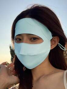 1pc Women's Summer Face Sun Protection Mask, Full Face UV Protection, Ice Silk Breathable, Suitable For Daily Outings And Travel - Face Bikini - View 13