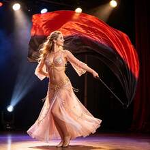 1Sets Multi-Color Dance Silk Veil Poi, Suitable For Party Tap Dance, Belly Dance Performance, Dance Props - Multicolor - View 11