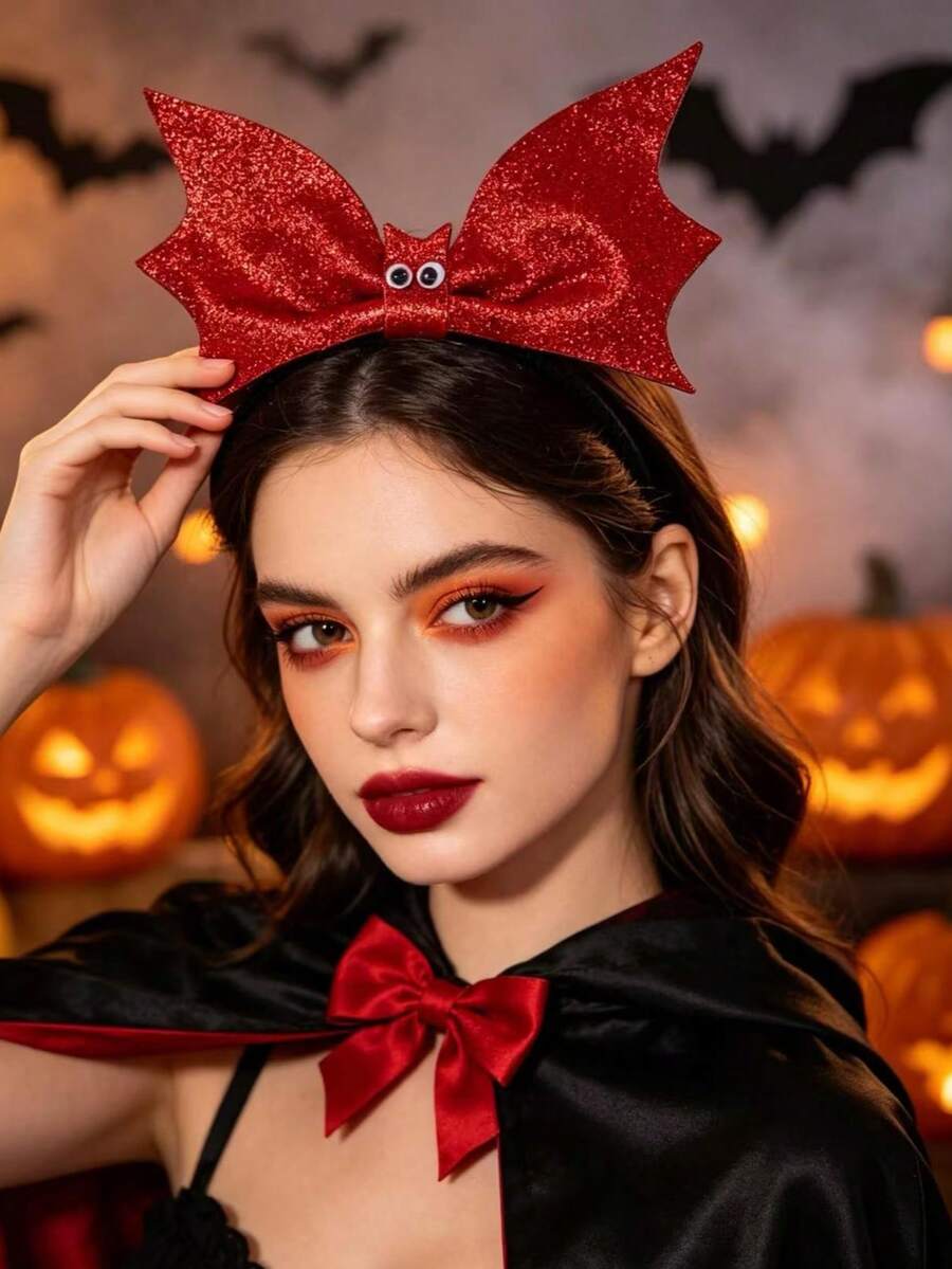 1 buah/Set Bando Pesta Liburan, Bando Kelelawar Imitasi Berpayet untuk Pesta Karnaval, Aksesori Rambut untuk Pesta Cosplay - MultiWarna - View 1