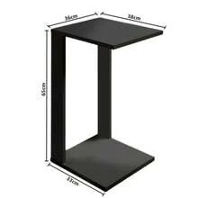 Mesa Lateral Para Sofá Apoio Cabeceira Multiuso Suporte Notebook - Preto - Visão 4