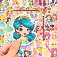 50/100/150pcs Princess Stickers, Vinyl Waterproof Stickers, Suitable For Laptop, Skateboard, Water Bottle, Computer, Phone, Cartoon Stickers For Teens And Adults - Multicolor - View 5