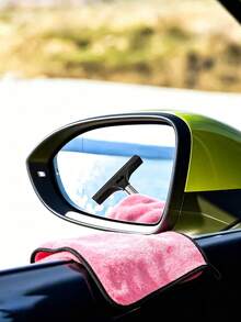 Side Rearview Mirror Wiper, Car Rearview Mirror Wiper, Portable Interior/Exterior Car Cleaning Towel Tool, Rain/Fog Weather Car Accessory, Portable Car Window Cleaning Brush, Snow Removal Brush - A - View 3