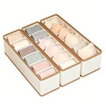 OrdoVault 6-Grid Multi-Piece Bra Storage Box, Belt Storage Basket, Closet Organizer, Foldable, Stackable, Space-Saving, Suitable For Home, Wardrobe, Sorting And Organizing Organizer - Beige, Halloween, Christmas Gift - View 12