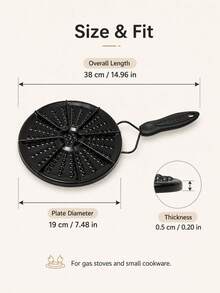 Premium Black Iron Heat Diffuser Plate With Quick Heating Solid Heat Conduction Plate For Home Cooks Anti Slip Flame Reducer Ideal For Soup Simmer Ring Gas Stove Glass Cooktop Converter For Coffee Milk Kitchen Essentials Kitchen Accesssories - Multicolor - View 8