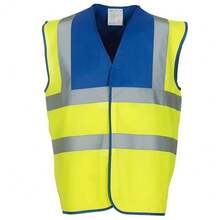 Yoko Mens Band & Brace Hi-Vis Vest - Royal Blue/Yellow - View 2