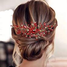 GCGIGUI 1pc Crystal Diamond Decor Bridal Bridesmaid Hair Comb, Luxurious Hair Accessory For Wedding Party - Green - View 7