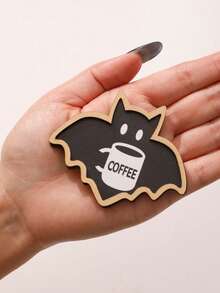 1pc Halloween Bat Coffee Sticker Decorative Wall Decal Cute Gothic Black Bat Shape Rustic Style Coffee Bar Kitchen Cabinet Decoration For Fall Holiday Party Home Office Seasonal Spooky Decor - Style 9 - View 7