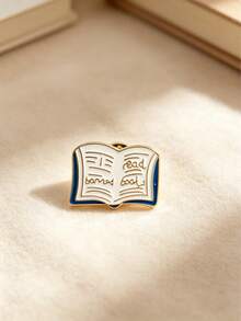 1/3pcs Women's Brooch, Creative Book-Shaped Metal Brooch Set, Bookworm Series Enamel Brooch 3 Pieces Set, Personalized Ins Style Book Decoration, Fun Text Coffee Cup Badge, Teacher Accessory, Best Friend Gift, Student Versatile Pin, Personalized Backpack Accessory - Multicolor - View 5
