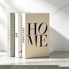 1/3pcs Linen LOVE+AT+HOME Decorative Fake Books, Faux Coffee Table Books, Nordic Style Home Decor, Suitable For Room Decoration, Bedroom, Home, Autumn, Wedding, Graduation Season, Living Room Wall Art, Holiday Essential, Garden Outdoor, Teacher Gifts, Party, Halloween, Birthday Decorations, Back To School, Hen Do Accessories - Multicolor - View 9