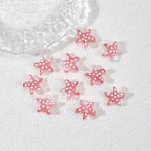 10pcs 14mm Red Heart-Shaped Polka Dot Glass Beads, For Jewelry DIY Bracelet Necklace Accessories - Multicolor - View 9