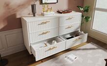 White Sideboard With 6 Drawers - Modern Wall Unit For Bedroom & Living Room In Wood For Dining - 白色 - 查看 4