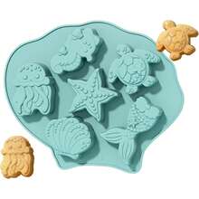 1/2 piezas Moldes de silicona para pasteles de la serie oceánica, moldes de horneado resistentes a altas temperaturas, formas de caballito de mar, tortuga marina, pez marino, concha, estrella de mar, cola de sirena, caracol y otras formas de vida marina, adecuados para hacer pasteles / jabón / gelatina / chocolate / galletas / caramelos / cubitos de hielo, horneado en casa / fiesta / decoración de boda, regalo de cumpleaños / Día de San Valentín / Navidad - Multicolor - View 13