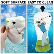 Golf Swing Figure Golf Club Headcover, Colorful 3D Embroidery Exquisite, Thickened PU Padding, Universal 1/3/5 Wood, Casual Retro Men's Golf Club Protector - White - View 3