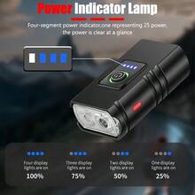 1pc Black ABS Dual LED Bike Front Light USB Rechargeable Power Indicator Super Bright Bicycle Headlight For Night Cycling Mountain Road Bike Riding Lighting - Headlamp - View 2