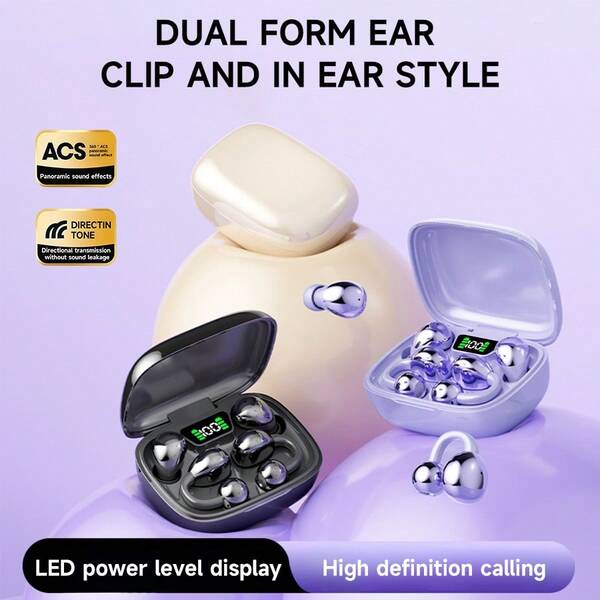 2026 Nuevo Diseño Auriculares TWS Inalámbricos Verdaderos Intraurales y de Clip para Parejas, Bluetooth 6.0 Dual, Auriculares Mini para Parejas, Gaming TWS HIFI Bass Estéreo HD Llamadas para Android para iPhone Teléfono Celular Auriculares Deportivos Auriculares Inteligentes, Para Regalo
