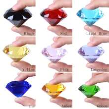 Colorful Transparent Crystal Diamond Decor Glass Large Gemstone, Extra Large Artificial Crystal Diamond, Black Red Blue Green Purple Multicolor Options, Counter Display Window Decoration, DIY Handmade Accessories Gift, High Refraction Transparent Glass Diamond, Wedding Window Display Photography Prop - Multicolor - View 3