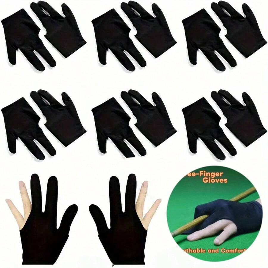 Billiards Gloves Yo Yo Gloves 3 Fingers Billiard Gloves Slip Resistant Yo Yo Gloves For Left And Right Hand - Black - View 1