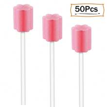 50 Pack Disposable Oral Swabs, Sterile Dental Sponge | Unflavored For Mouth &Amp; Gum Cleaning - White - View 6