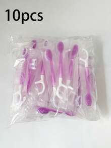 30/25/15/10/1pc Disposable Toothbrush Set, Mini Travel Toothbrush, Includes Toothbrush, Floss And Toothpick, Portable Daily Kit, Suitable For Hotel, Travel, Camping And Home Use (No Beads), Dental, Teeth, Tooth Picks, Teeth Cleaning Tool - Multicolor - View 7