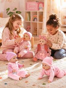 14pcs 16-18in Children Doll Pink Outfit Set, Rompers, Dresses, Jackets, Headbands, Fun Toy Doll Clothes, Children Birthday Gift, Gift For Kids, Doll Not Included - Multicolor - View 6
