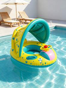 1 pieza Anillo inflable de PVC para niños con sombrilla, juguete de juego de agua - Multicolor - Ver 3