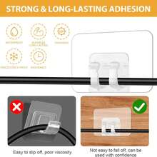 Storage Rack Hook & Cable Clip Accessories, No-Drill Transparent Wall-Mount Bracket, Waterproof Dual-Hook Integrated Bracket, Compatible With Most Kitchen & Bathroom Storage Racks And LED Light Strip Cable Clips, Strong Adhesive Without Damaging Walls, Moisture-Resistant & Water-Resistant For Kitchen & Bathroom, Easy Installation Without Drilling, Compact & Transparent Design, Can Store Items & Fix Light Strip Cables, Stable Load-Bearing & Not Easily Detached, Practical Home Kitchen & Bathroom Storage & Cable Management Accessory - View 10