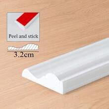 White Flexible Peel And Stick Wall Decor - Self-Adhesive Waterproof PVC Molded, Suitable For Doors, Tiles, Cabinets, Mirrors And DIY Home Decor Projects, Cabinet Details | Decorative Edging | Self-Adhesive Strips - A - View 10