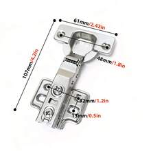 4/10pcs Cabinet Straight Hinge, Wardrobe Soft Close Hinge, Cold Rolled Steel Cabinet Door Hinge, Straight Arm Soft Close Hinge - Multi-color - View 2