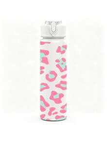1pc/5pcs 750ml Soft Pink Leopard Print Sports Water Bottle, Flip Lid Design, Reusable Lightweight Leak-Proof Portable Travel Drinking Cup, Suitable For Daily Use And Outdoor Sports - Multi-color - Blue Leopard Print - View 8