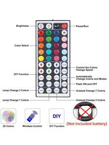 3FT-100FT 智能 RGB LED 燈條,居家裝飾派對裝飾 LED 燈條,DIY 柔性 RGB 燈條,配備 44 鍵遙控器,5V USB 供電 LED 燈條,適用於電視背光照明、女孩房裝飾、節日裝飾和 DIY 佈置(3.28FT/1M 尺寸較短,請根據您的實際需求選擇購買,內置背膠無法貼在粗糙牆面,請小心黏貼!) - 多色-44鍵 - 查看 11