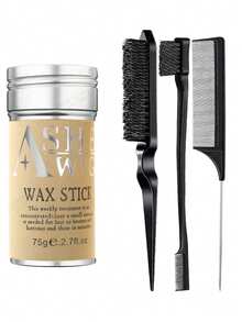4pcs Hair Wax & Comb Set, Includes: 1pc Non-Greasy Styling Hair Wax Stick For Strong Hold And Neat Look, 1pc Hairline Comb For Smooth Hairline, 1pc Comb For Soft Hair Styling And Frizz Control - 75g - View 27