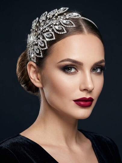 1pc Luxury Sparkling Rhinestone Headband, Elegant Women's Daily Hairstyle Decoration, Suitable For Wedding, Bride, Party, Festival, Gathering, Ball