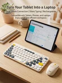 Acer Dual-Mode Wireless Charging Keyboard And Mouse Set, 2.4G Bluetooth Silent Round Keycaps, Portable Office Keyboard And Mouse, Compatible With Multiple Devices - View 18