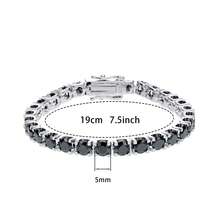 emejewe 1D VVS1 Moissanite Tennis Bracelet, Original S925 Sterling Silver Plated With White Gold, Comes With GRA Certificate, Unisex - Black - View 53